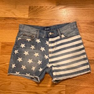 Flag Jean Shorts